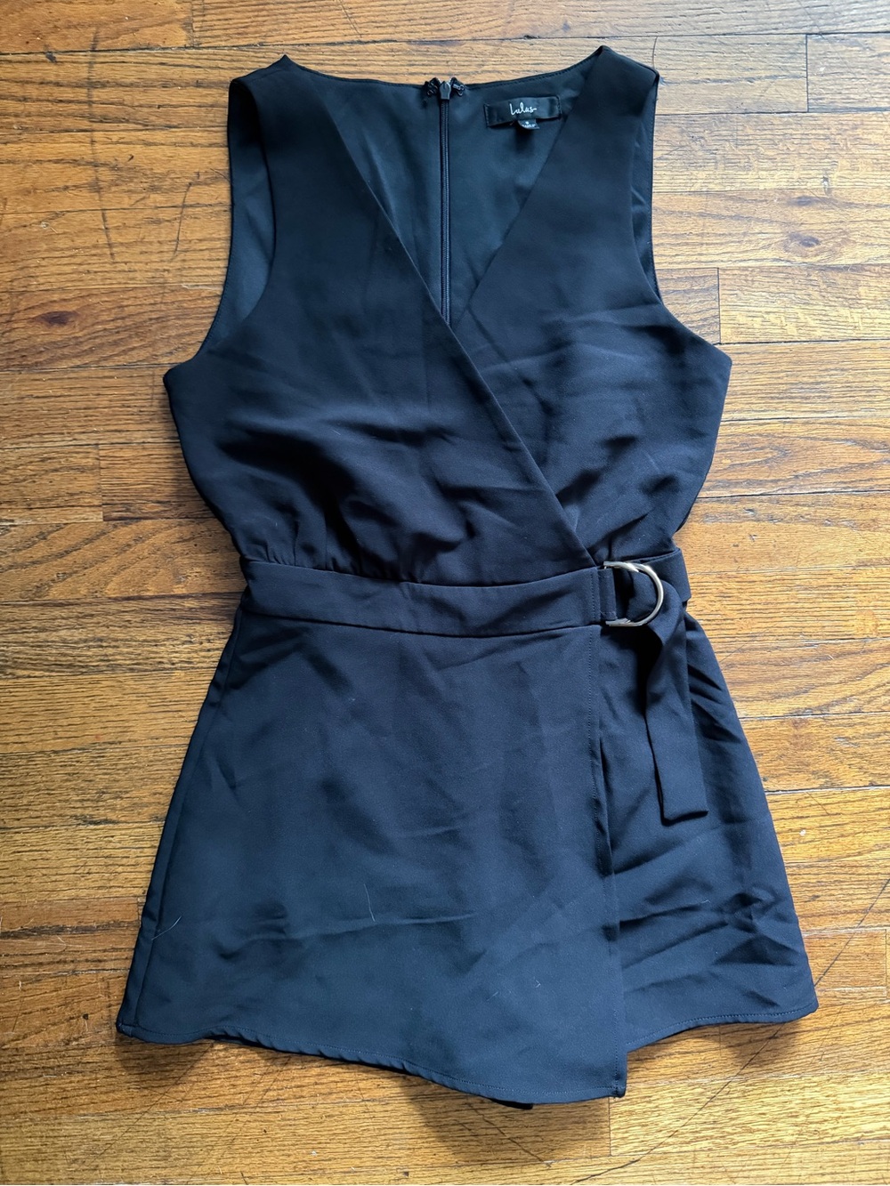 Lulu's Black Sleeveless Romper with Belt size small